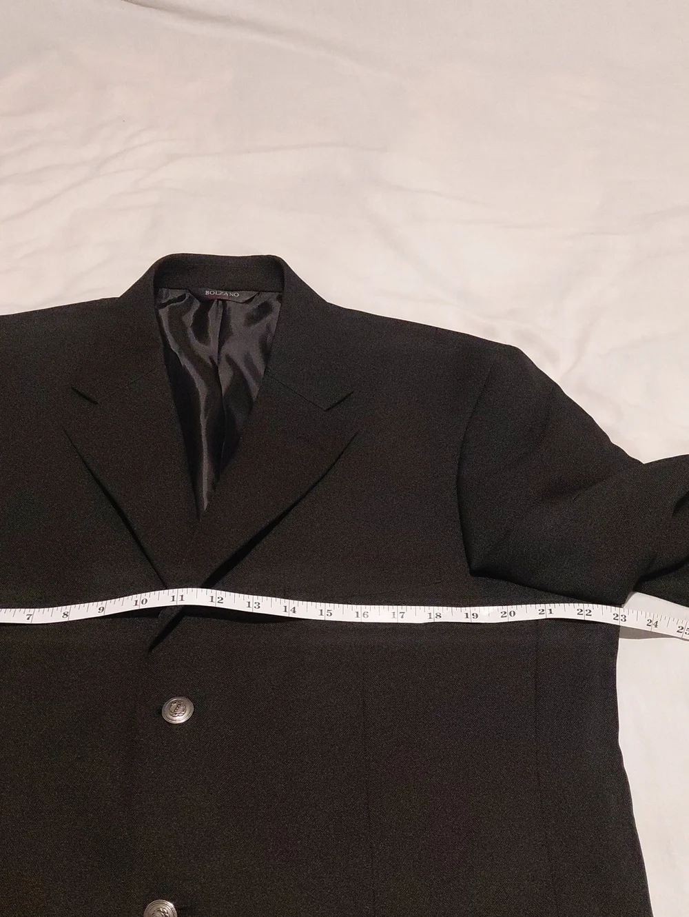 Bolzano Black Men's 3 Button Suit Jacket with Silver Buttons